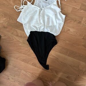 Shein shoulder tie bodysuit